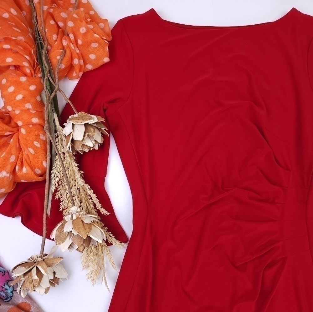 Ann Klein Red Dress Sz 6 - Picture 12 of 14